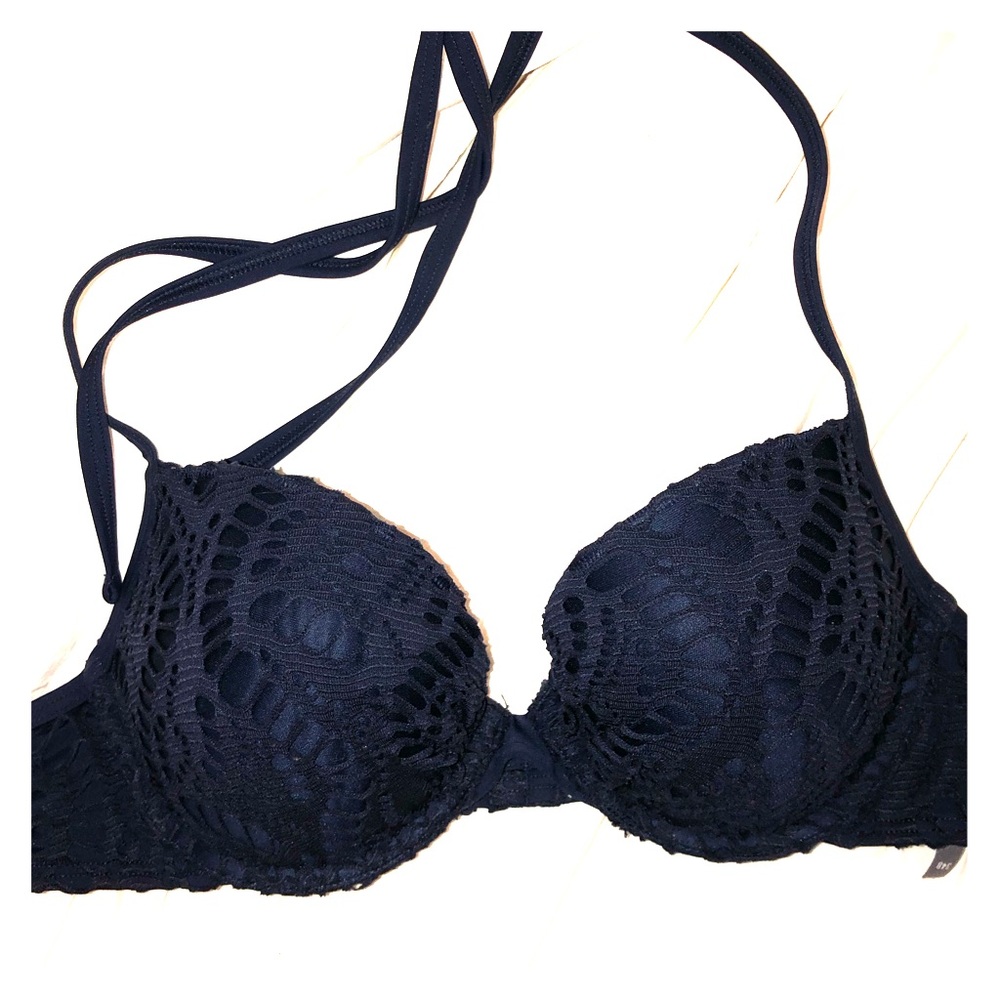 Navy Blue Arie Push-up Swim Top (34B)